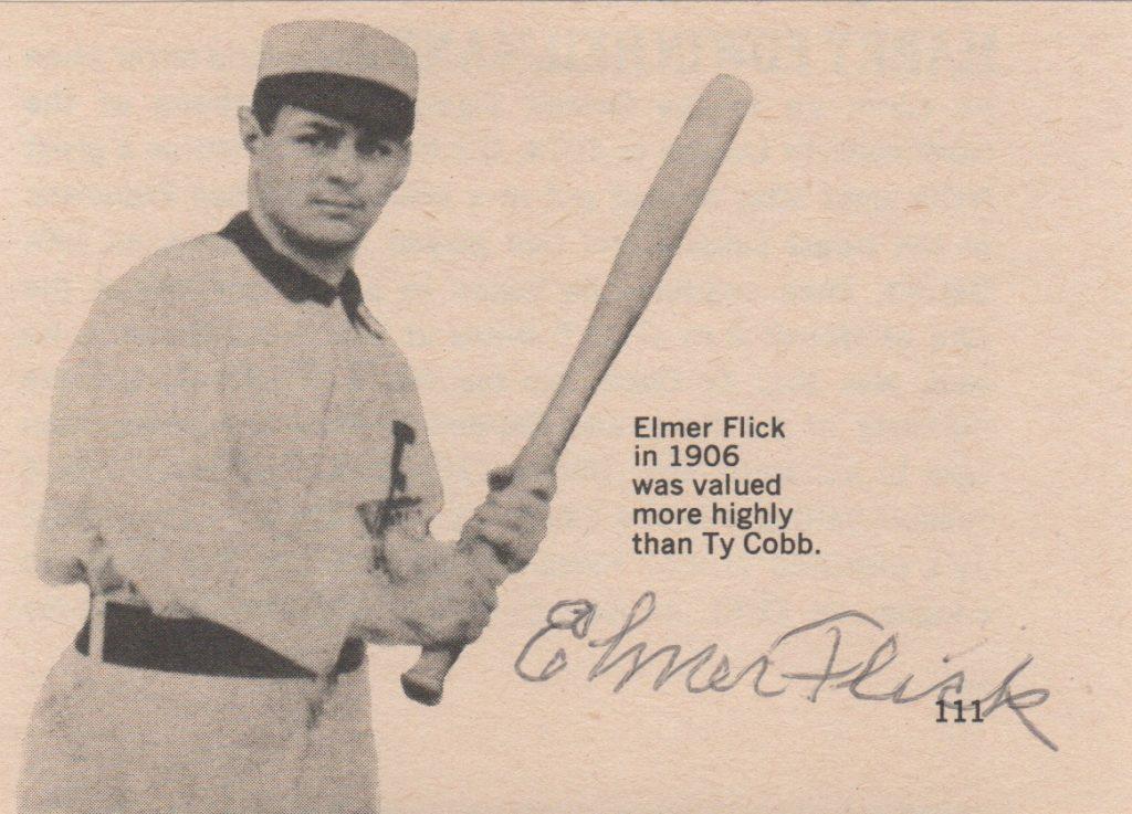 Elmer Flick finished with a .313 average, .389 on-base percentage, and a 148 OPS+