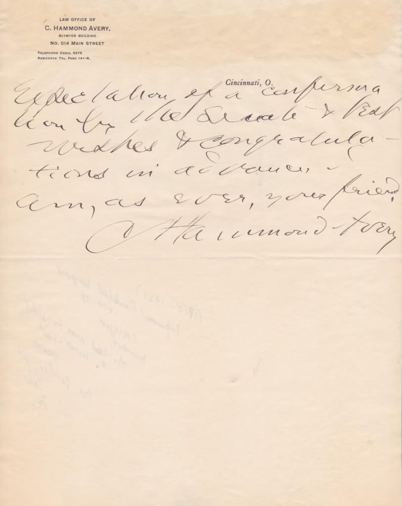 Page two with signature of Hammond Avery