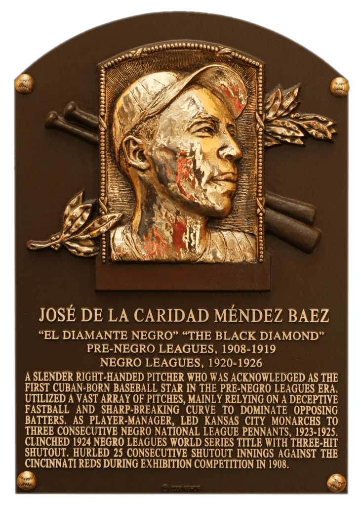 Negro Leaguer Jose Mendez was elected to the Hall in 2006; his autograph is not in the collection.