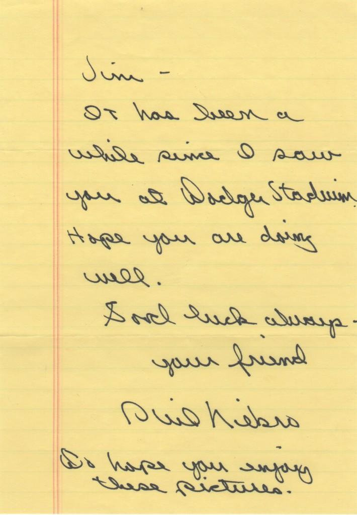 Handwritten letter from knuckleballer Phil Niekro