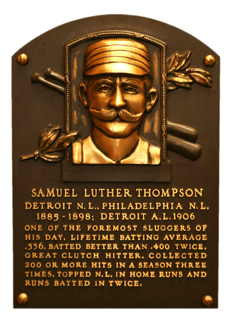 In 1894 Sam Thompson was part of the all .400-hitting Philadelphia outfield