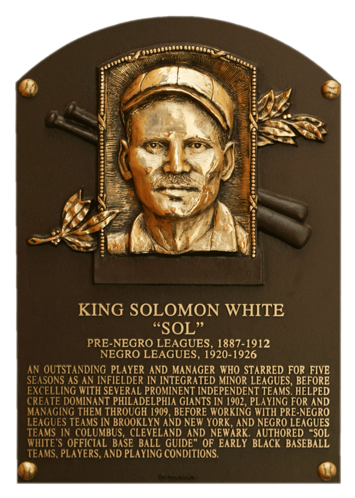 Negro Leaguer Sol White was elected to the Baseball Hall of Fame in 2006