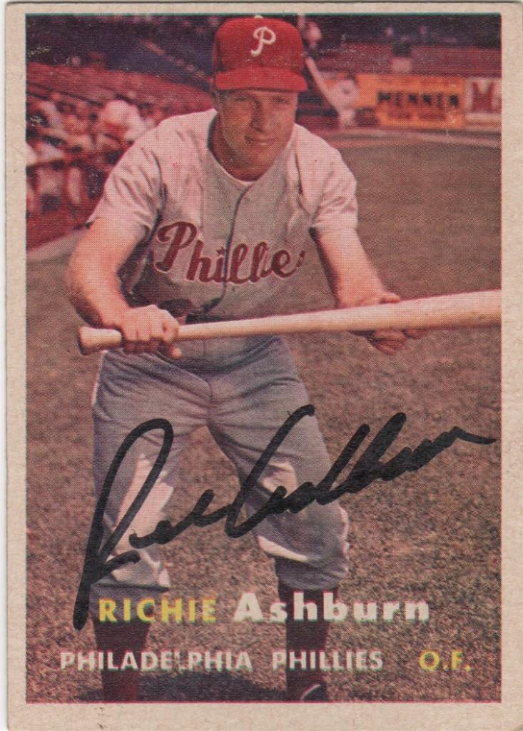 Leadoff man Ashburn was a two-time batting champ with a .396 career on-base perentage