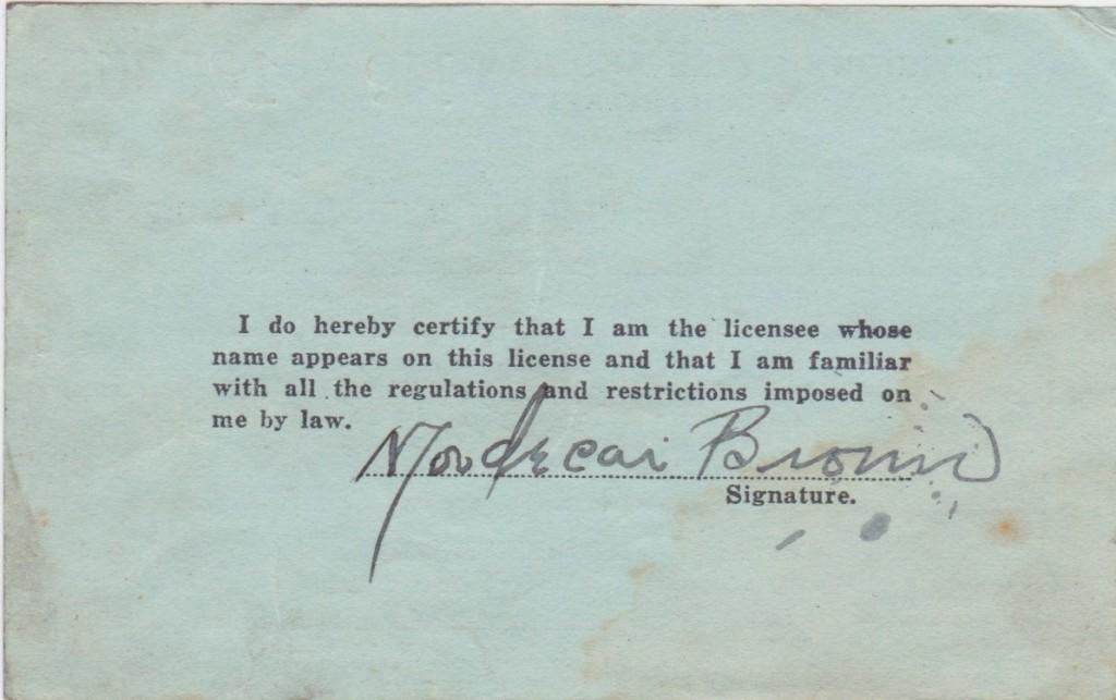 Three Finger Brown 1876-1948 presents a challenge to autograph collectors; here's his signature