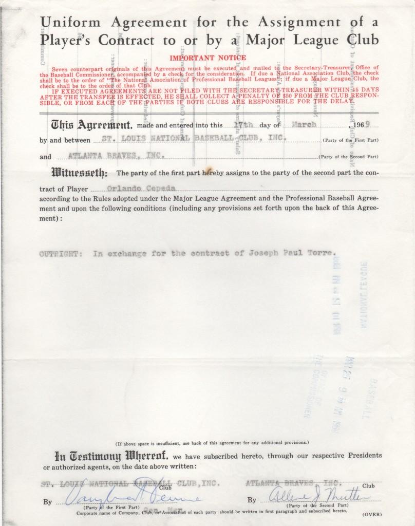 In 1969, Devine traded former MVP Orlando Cepeda for future MVP Joe Torre