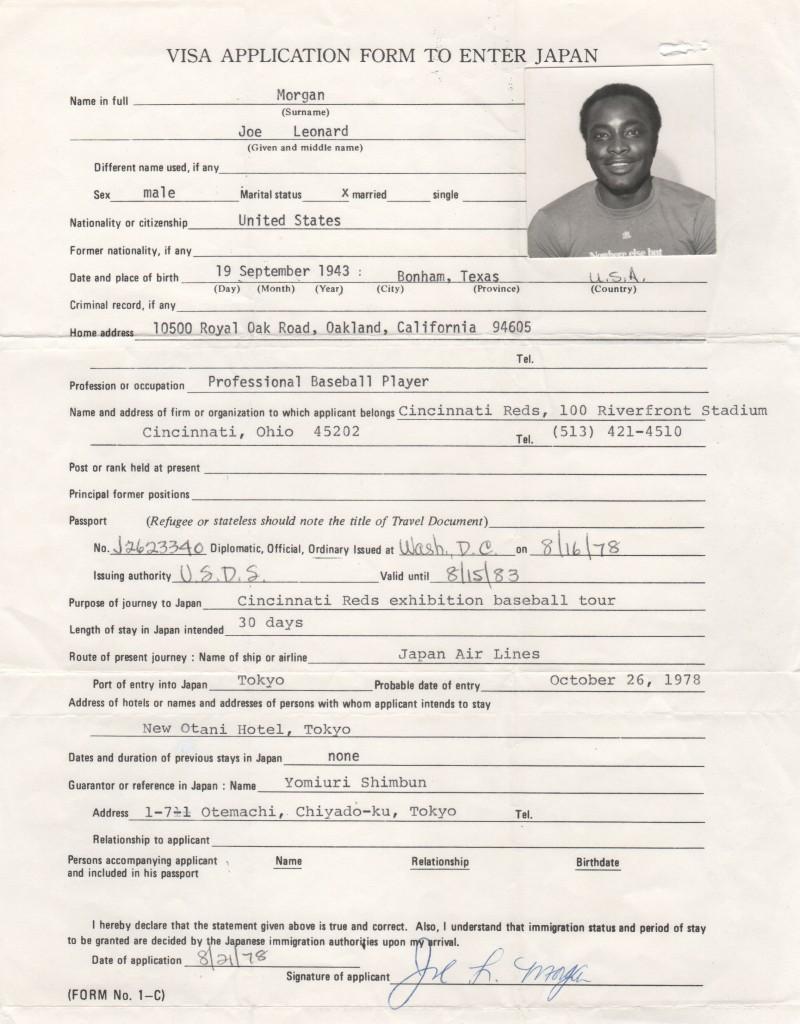 Morgan and Cincinnati's Big Red Machine toured Japan after the '78 season