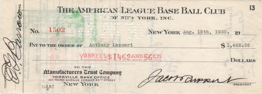 Lazzeri's 11 RBI on May 24, 1936 remains the AL record