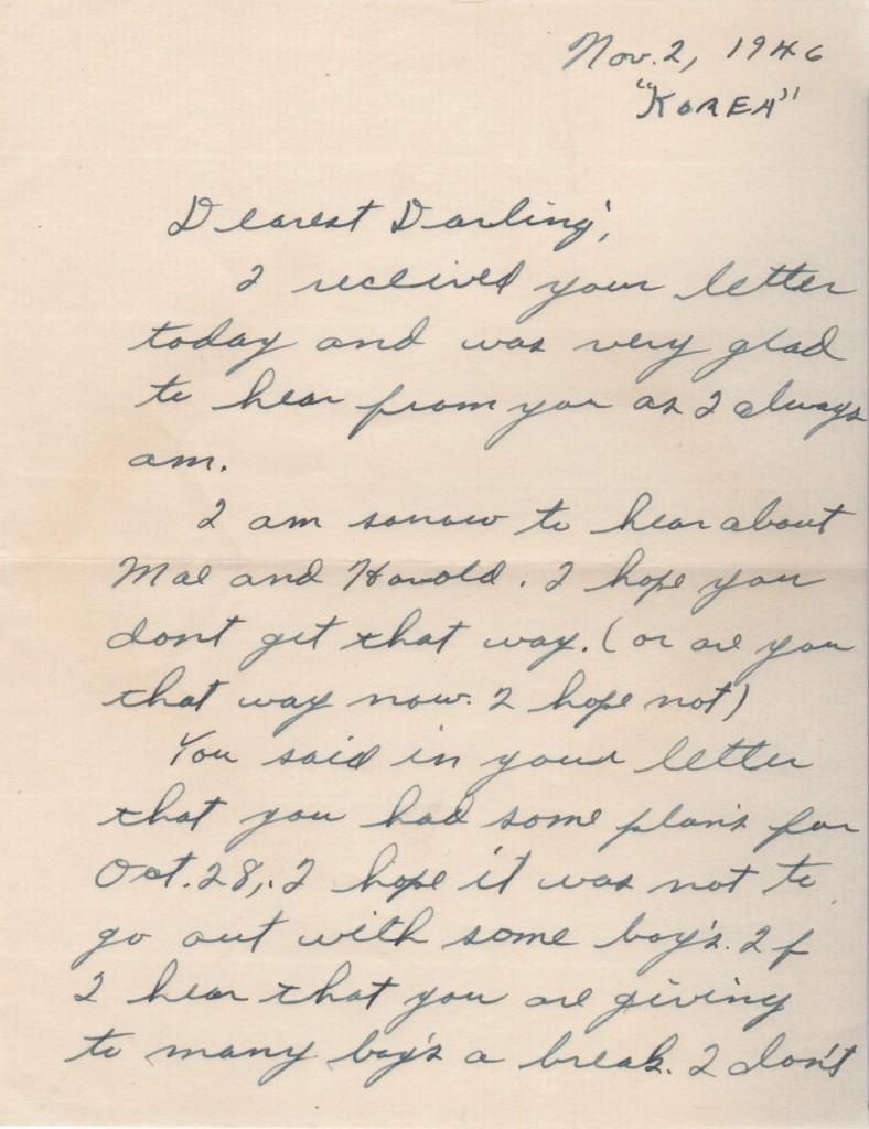 First page of Fox's letter to his future wife