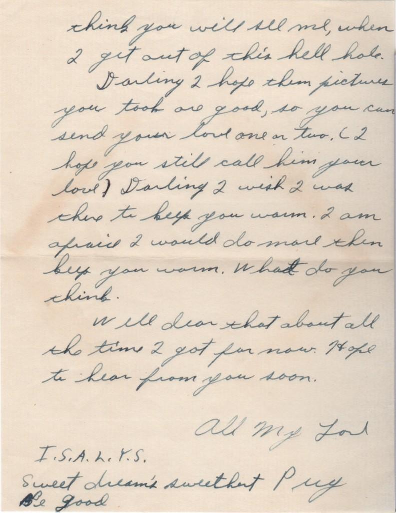 Second page of Fox's letter to his future wife