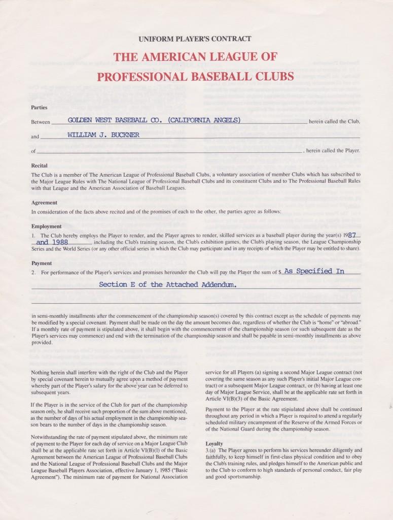 After his release from Boston in '87, Buckner signed with the Angels