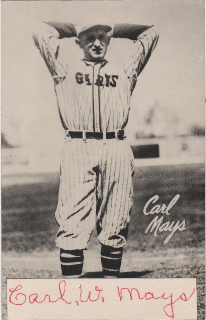 Carl Mays' pitch that killed Ray Chapman might've kept Mays out of the Hall