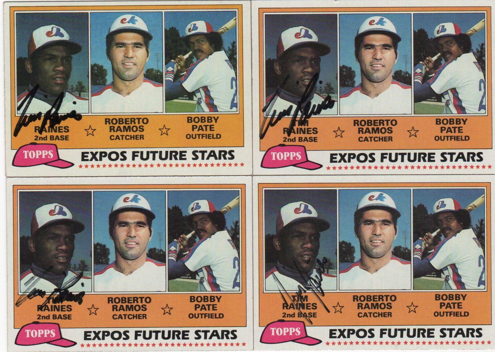 Expos Hall of Famers GARY CARTER TIM RAINES ANDRE DAWSON 2 Card