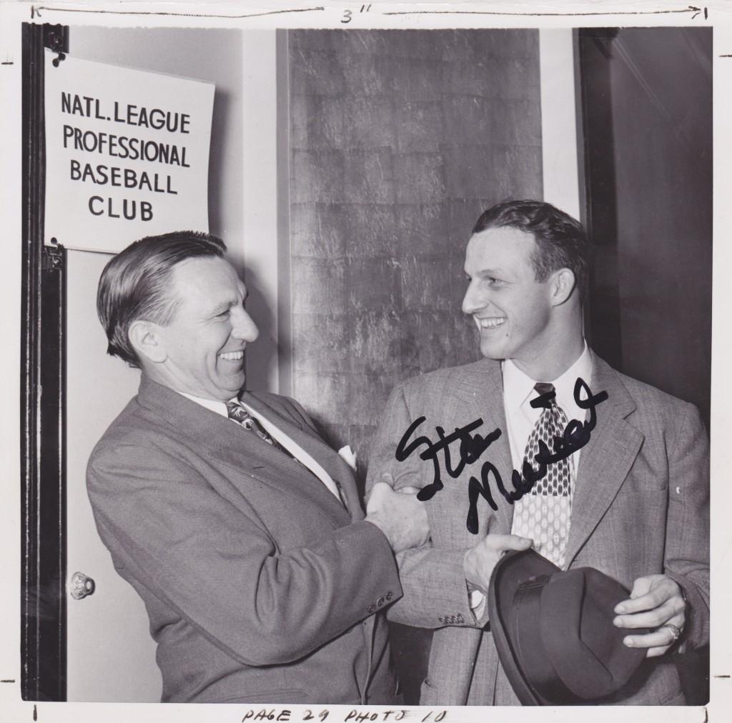 Musial picked up both the MVP and Sid Mercer Awards at the Waldorf Hotel in NYC