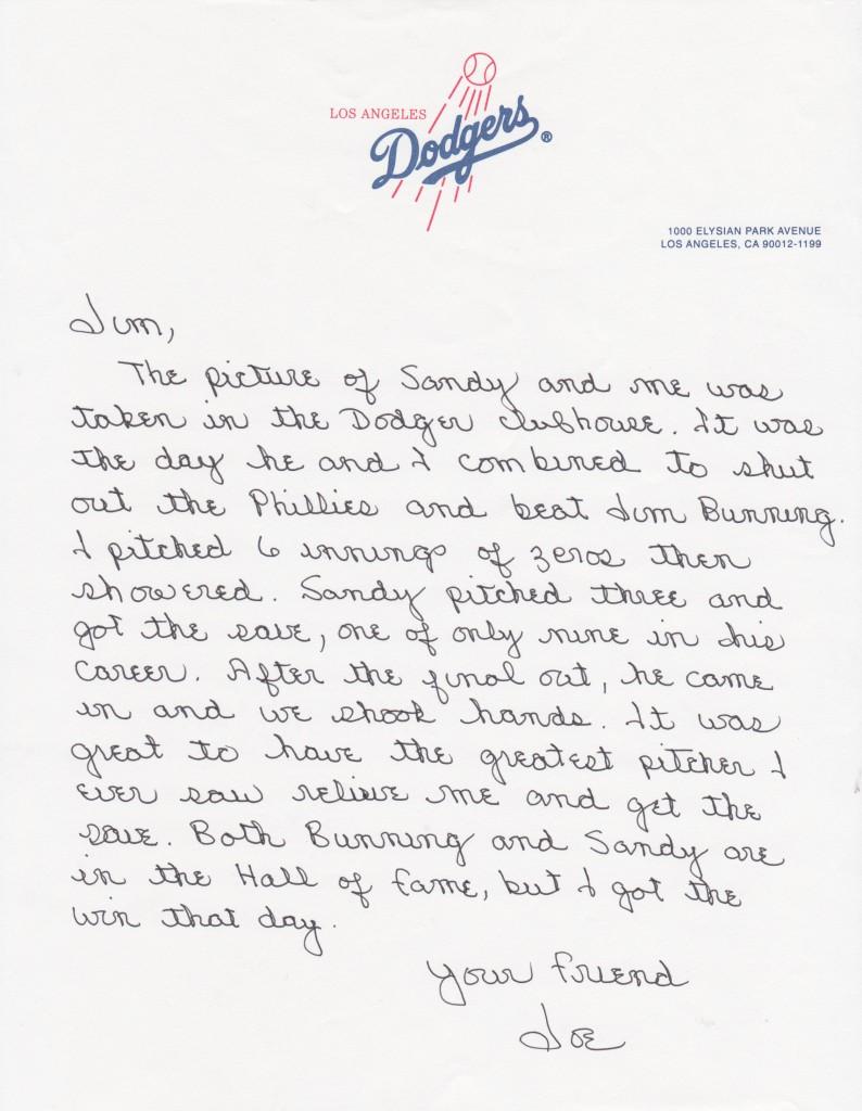 Moeller recounts the thrill of having Koufax relieve him