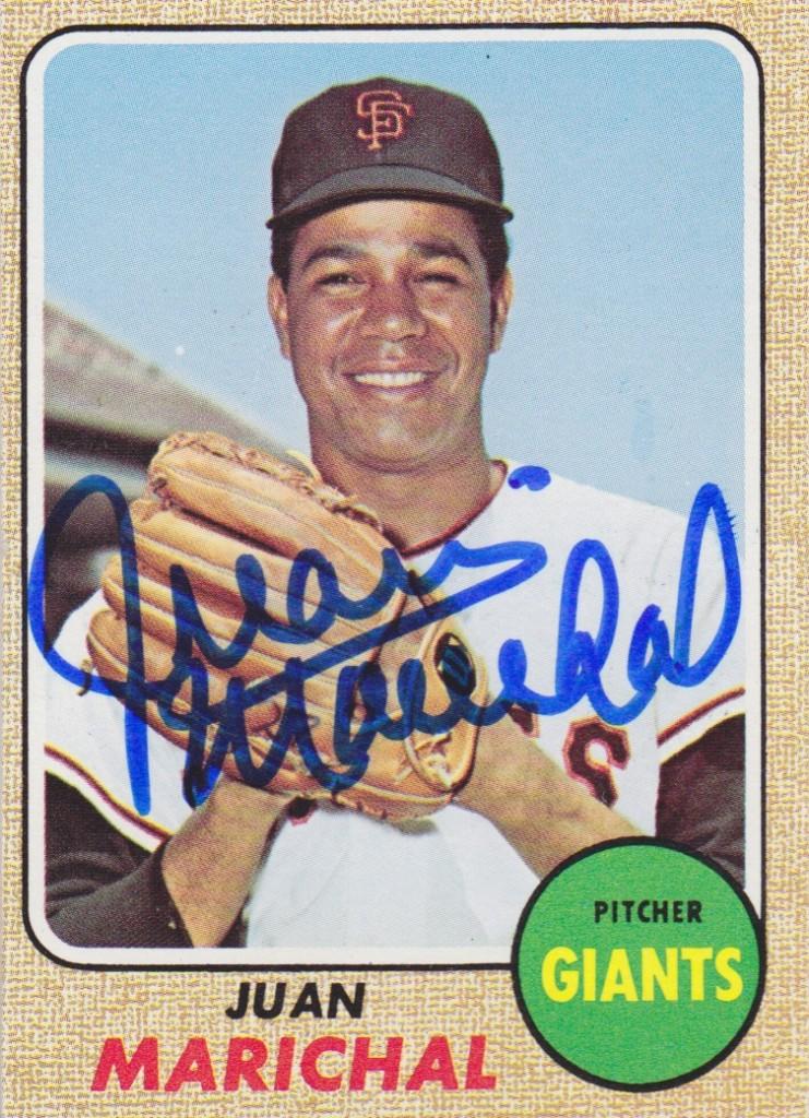1968 Topps card autographed by Juan Marichal