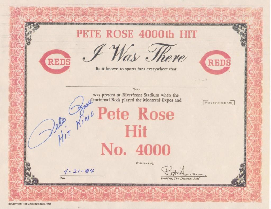 Pete Rose recorded his 4,000th hit off of Jerry Koosman on April 4, 1984