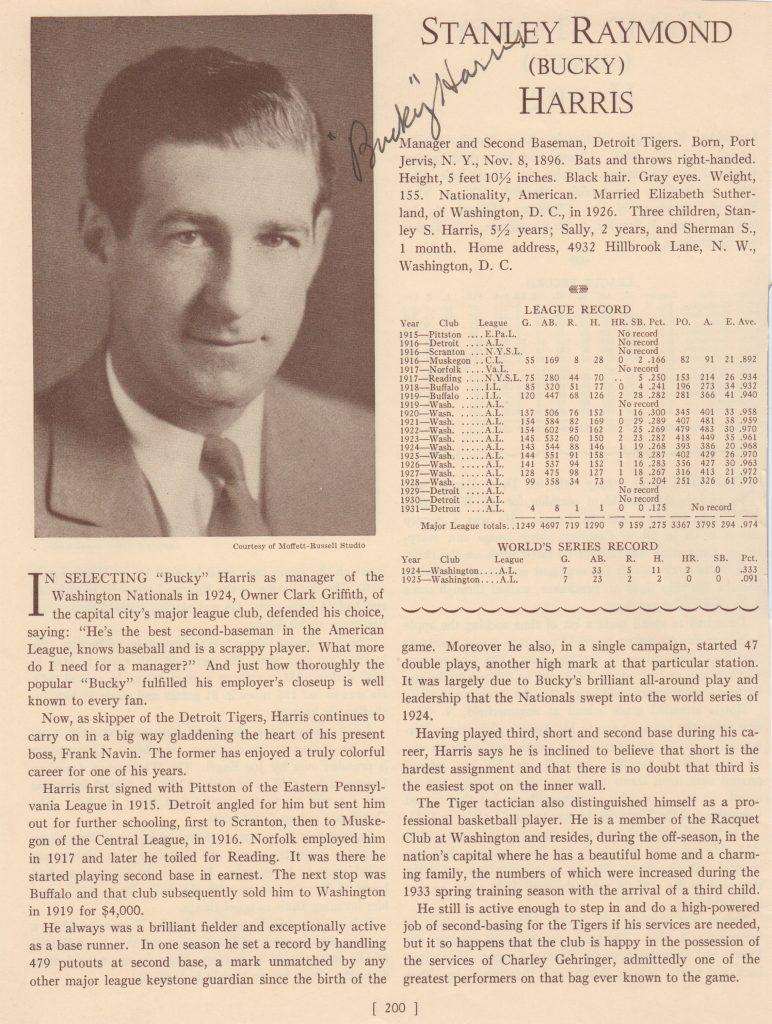 Wynn's 1st MLB skipper Bucky Harris developed Wynn's penchant for hitting batters