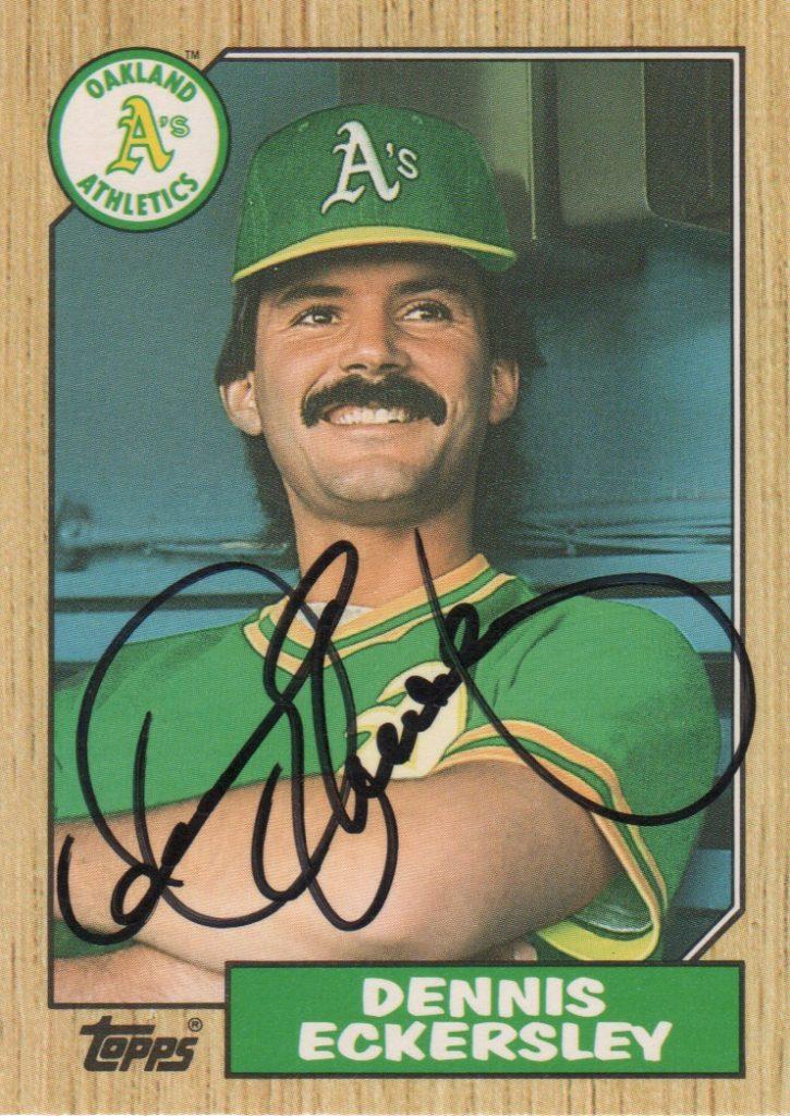 Dennis Eckersley's first baseball card with the A's