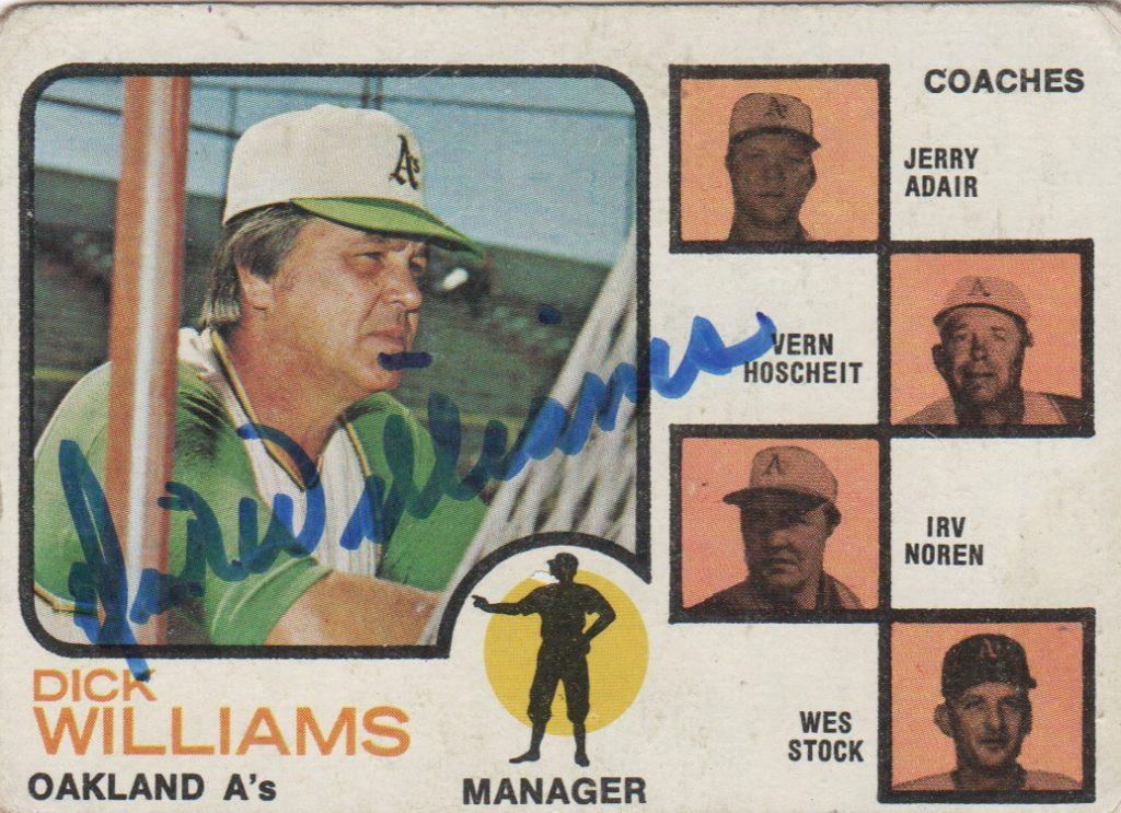 Despite guiding the A's to consecutive Fall Classic titles, Dick Williams resigned in '73