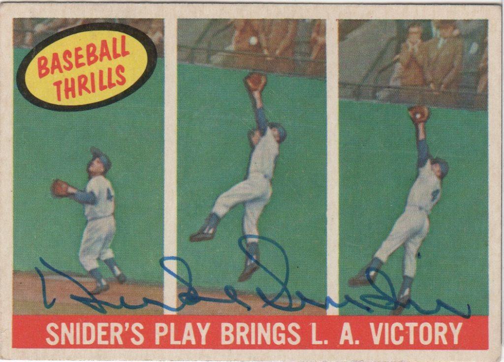 1959 autographed Duke Snider baseball card