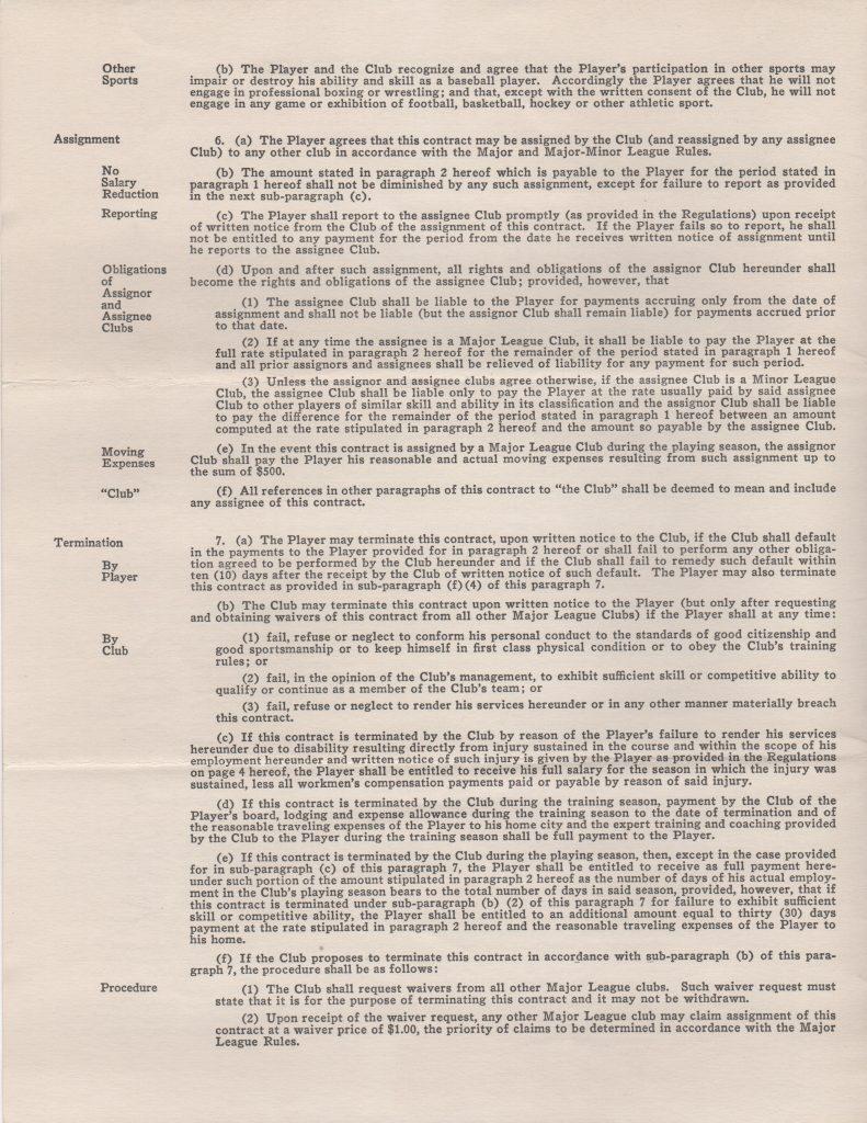 Page two of the standard 1951 contract