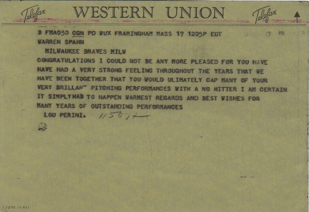 A 39-year old Spahn threw a 15-K, no-hit game in September, 1960