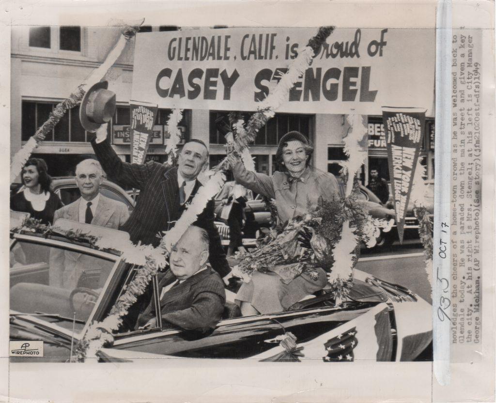 Stengel's adopted hometown of Glendale, California threw him a parade after the '49 title