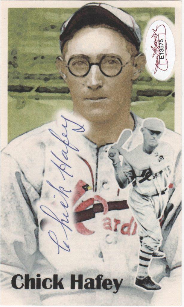 The 1931 batting champion, Chick Hafey was a two-time World Series champion
