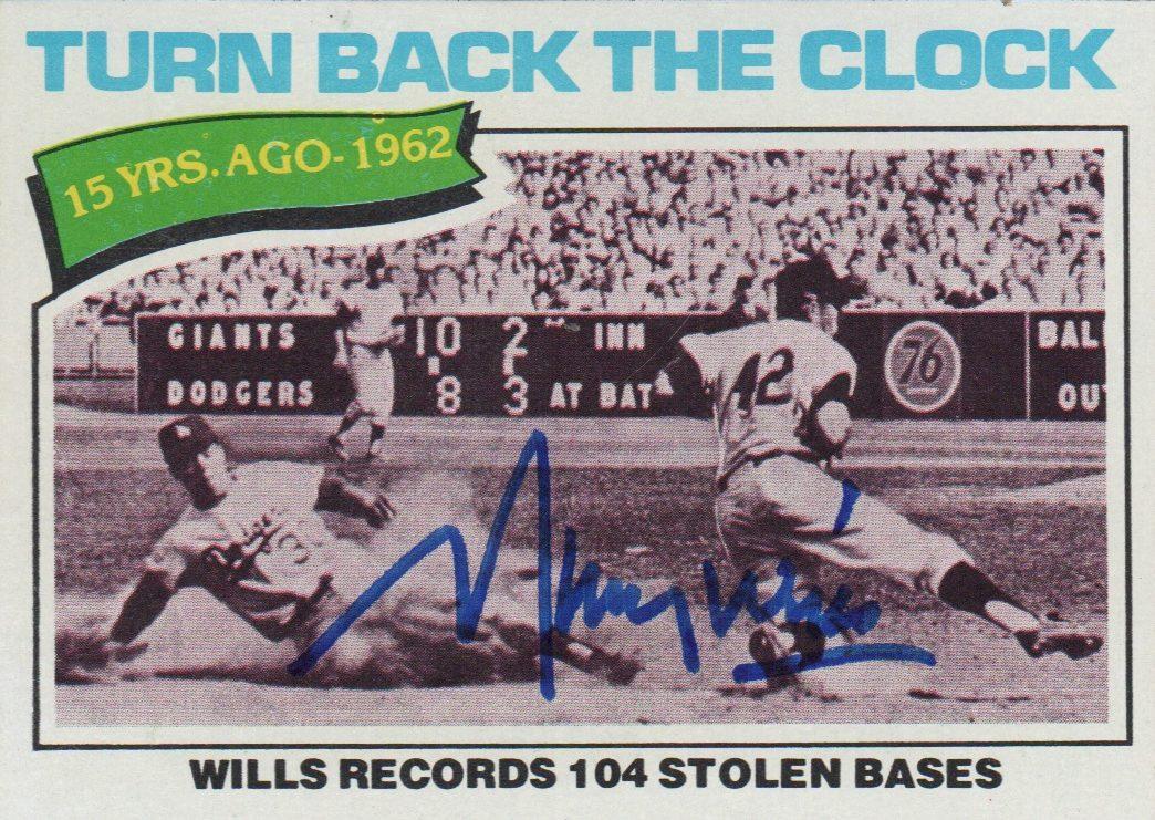 thumbnail image 2 of Maury Wills 1962 Style Custom Baseball Art Card - Los Angeles Dodgers - 22 Point Thick Stock 2 of 2