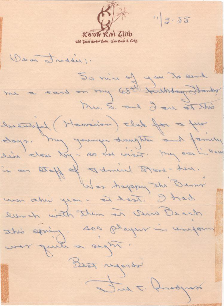 Baker called Fred Snodgrass 