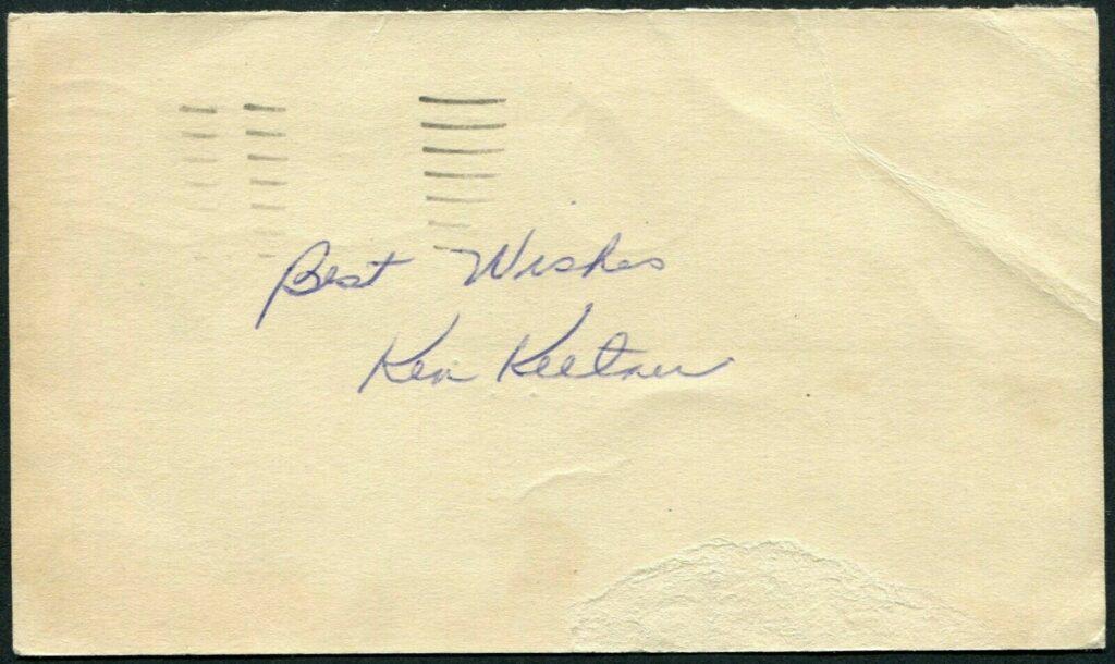 Seven-time All Star and former world champ Ken Keltner signed government post card from 1948