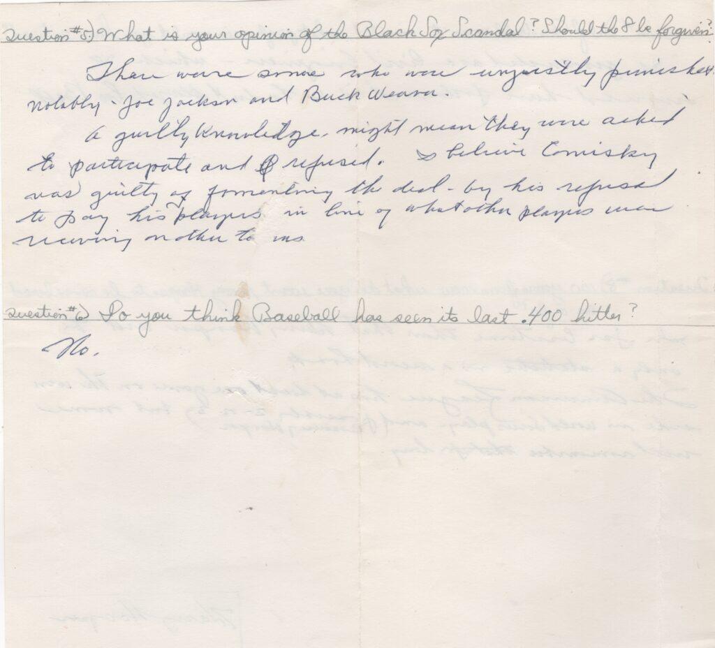 Harry Hooper played from 1909-1925; here he writes about the Black Sox scandal and Charles Comiskey's role in it