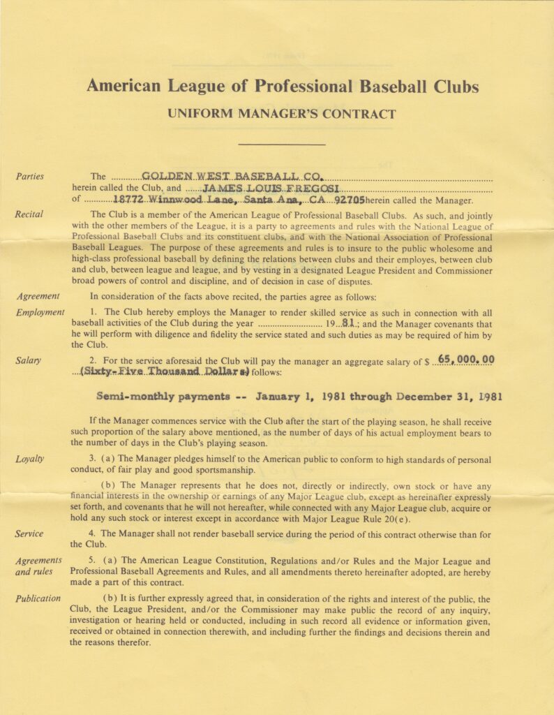 As a manager Jim Fregosi guided the Angels to their first postseason appearance