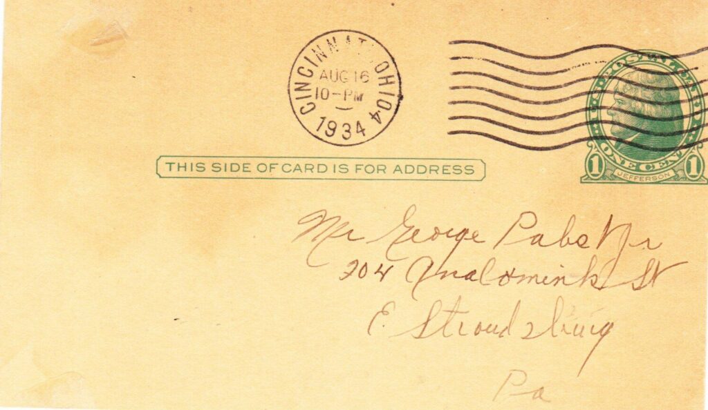 The postmark gives rich context to the autograph