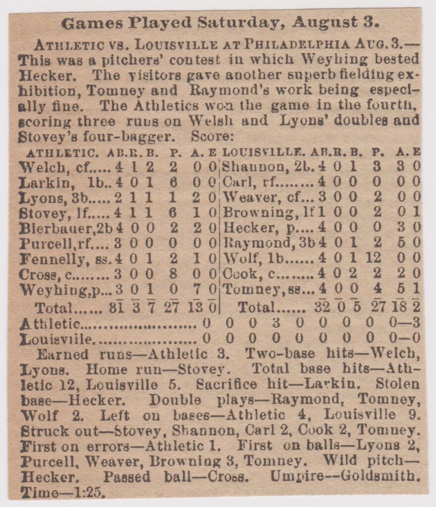 Weyhing had four straight 30-win seasons starting in 1889