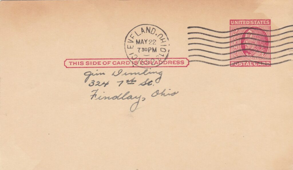 Postmarks give great contest to the day's events when the card was signed