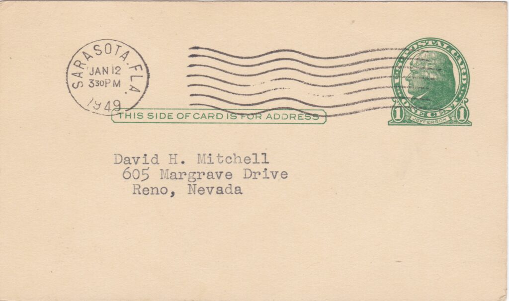 Government postcards offer context to signatures - this was signed in '49 near Waner's home