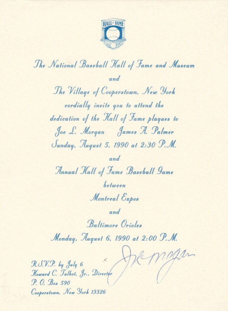 Jim Palmer's induction into the Baseball Hall of Fame came on August 5, 1990