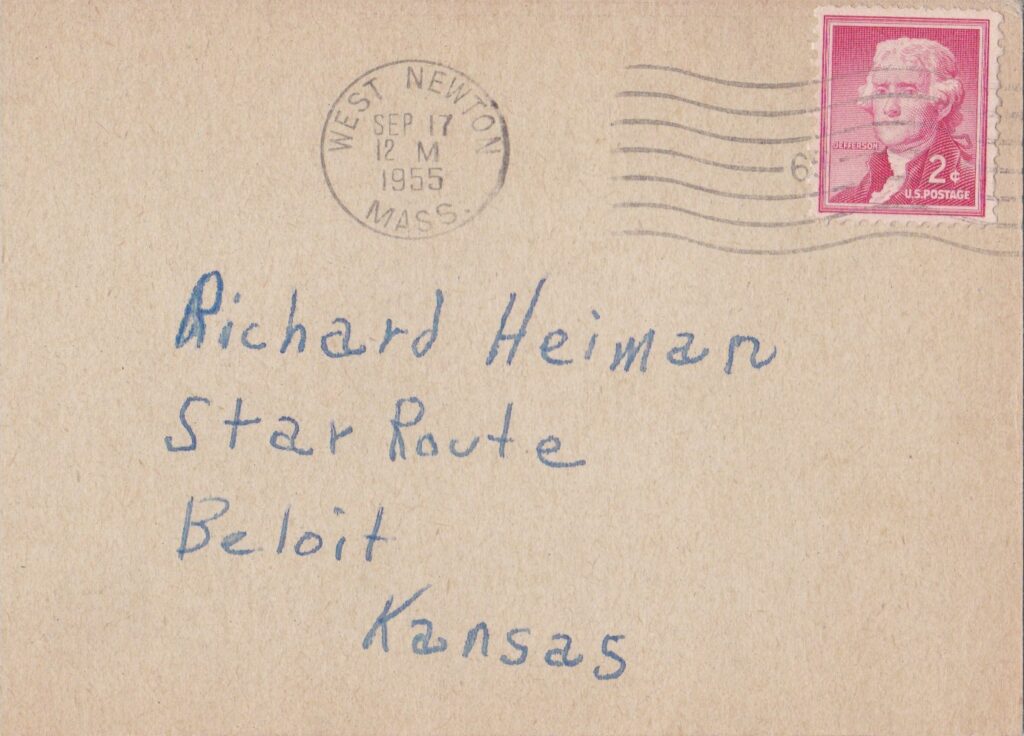 The postmark provides context as to where and when Goodman signed the postcard