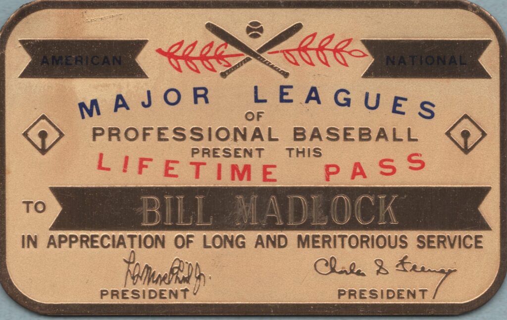 Bill Madlock earned a lifetime pass for free admission to any regular-season MLB game