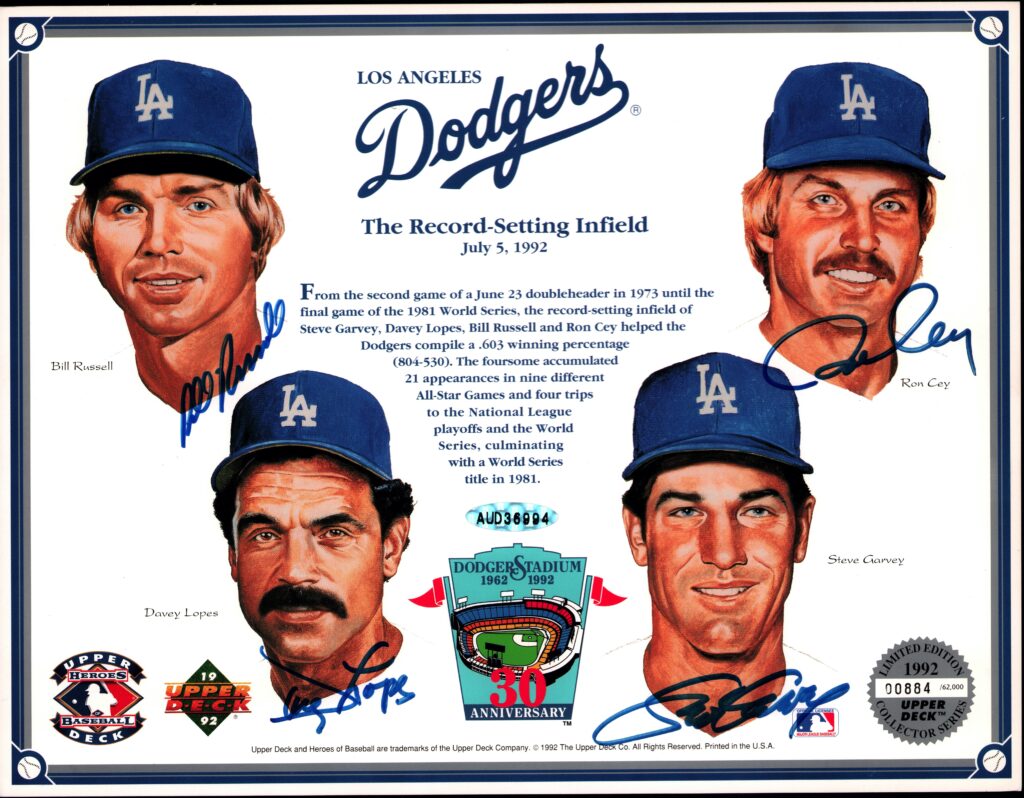 Ron Cey played third base in the Dodgers record-setting infield that played together for 8 1/2 years