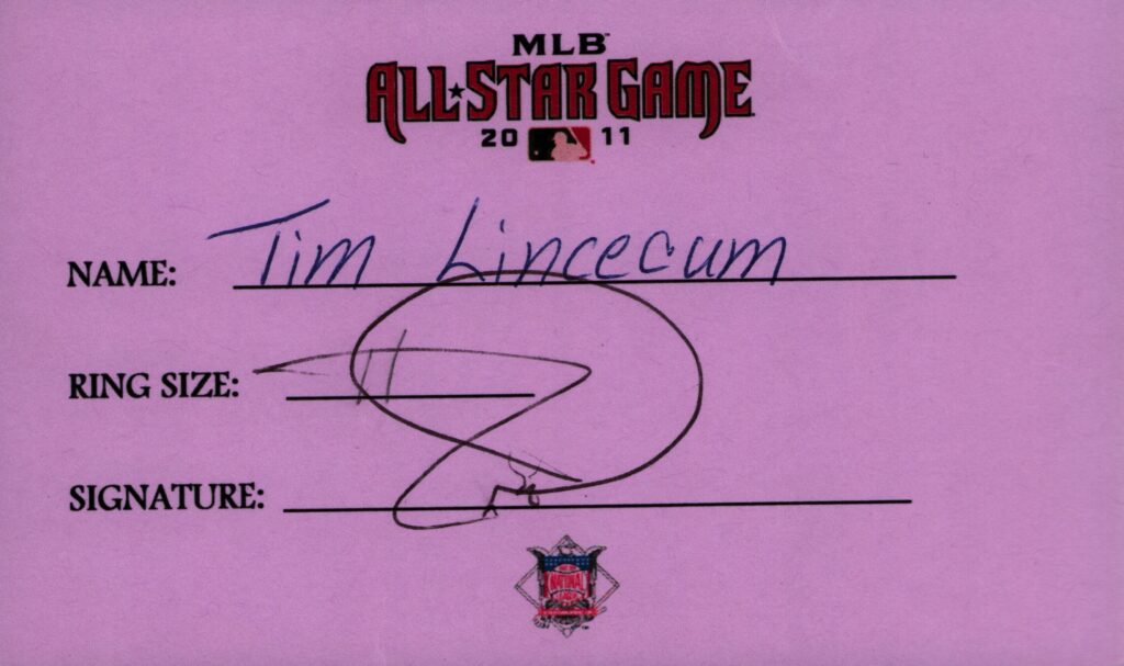 Tim Lincecum's trophy case contain multiple Cy Young Awards, All Star and World Series rings