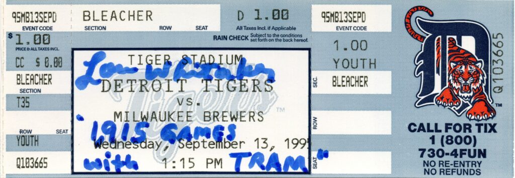 Lou Whitaker played 1,918 games with Trammell - the most games by American League teammates