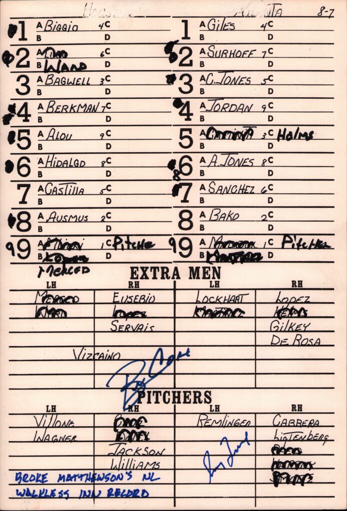 Maddux's performance on August 7, 2001 was historic on many fronts